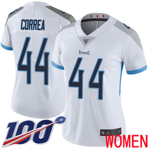 Tennessee Titans Limited White Women Kamalei Correa Road Jersey NFL Football #44 100th Season Vapor Untouchable->tennessee titans->NFL Jersey